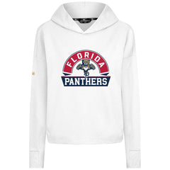 Florida Panthers Levelwear Women's Sweet Banner Arch Tri-Blend Cropped Pullover Hoodie - White | US 203145699