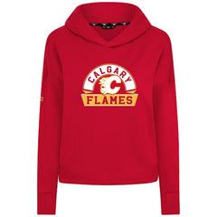 Calgary Flames Levelwear Women's Sweet Banner Arch Tri-Blend Cropped Pullover Hoodie - Red | US 203145702