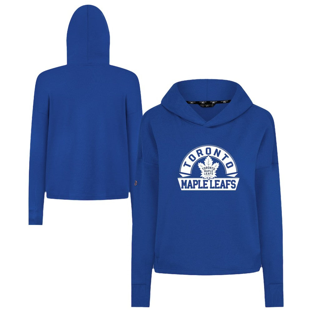 Toronto Maple Leafs Levelwear Women's Sweet Banner Arch Tri-Blend Cropped Pullover Hoodie - Royal | US 203145705