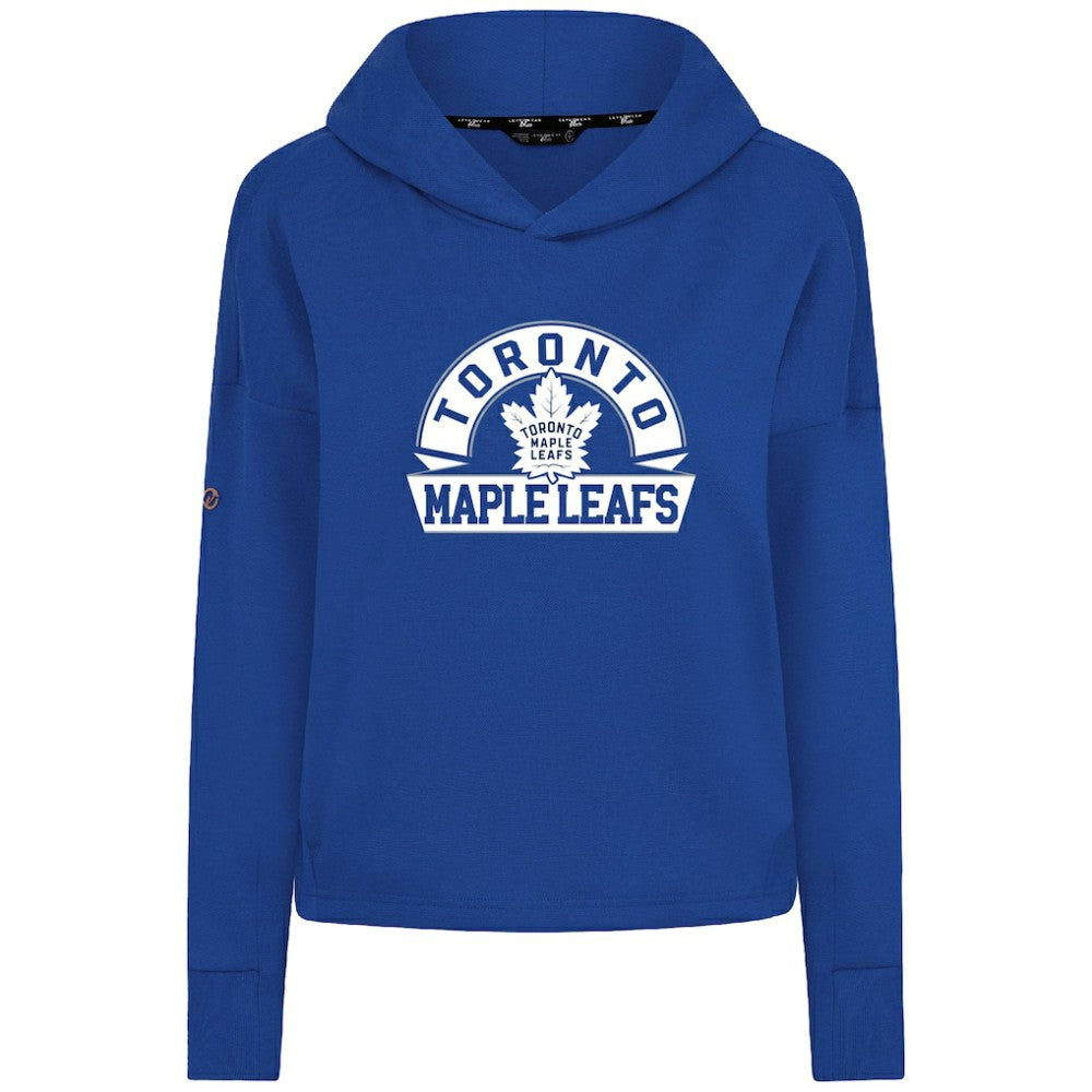 Toronto Maple Leafs Levelwear Women's Sweet Banner Arch Tri-Blend Cropped Pullover Hoodie - Royal | US 203145705