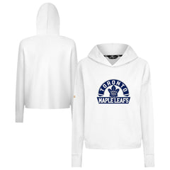 Toronto Maple Leafs Levelwear Women's Sweet Banner Arch Tri-Blend Cropped Pullover Hoodie - White | US 203145707