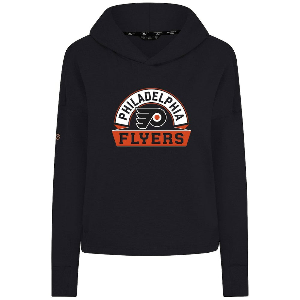 Philadelphia Flyers Levelwear Women's Sweet Banner Arch Tri-Blend Cropped Pullover Hoodie - Black | US 203145708