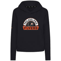 Philadelphia Flyers Levelwear Women's Sweet Banner Arch Tri-Blend Cropped Pullover Hoodie - Black | US 203145708
