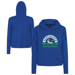 Vancouver Canucks Levelwear Women's Sweet Banner Arch Tri-Blend Cropped Pullover Hoodie - Royal | US 203145710