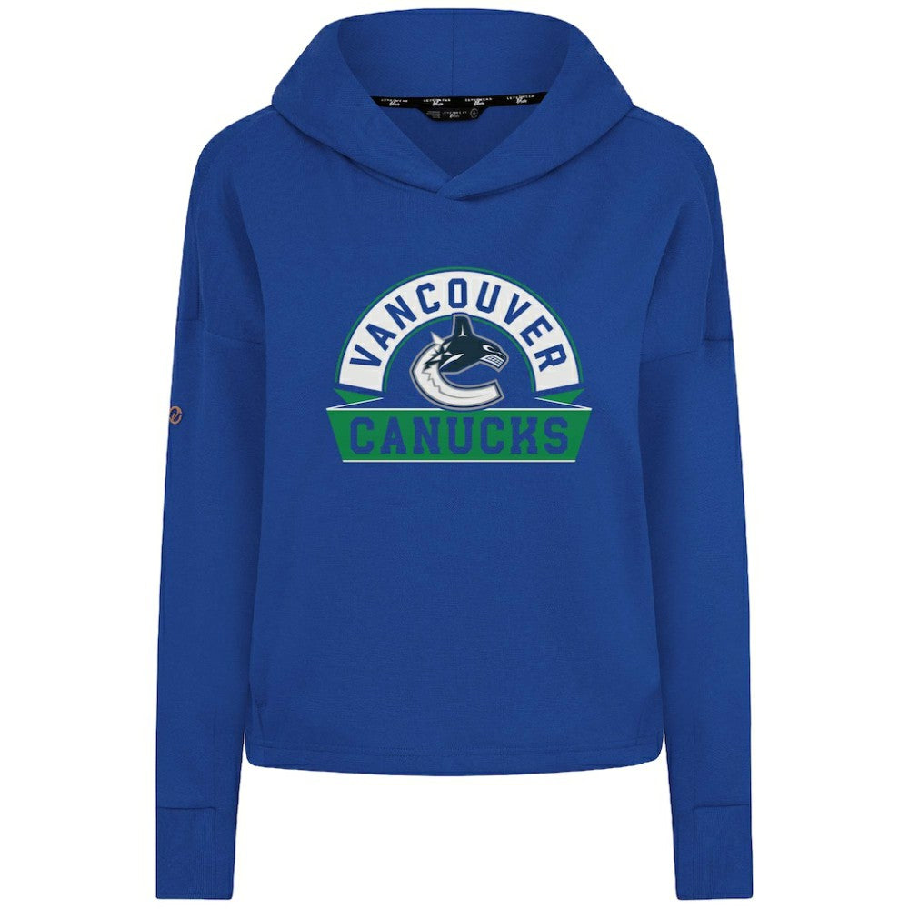 Vancouver Canucks Levelwear Women's Sweet Banner Arch Tri-Blend Cropped Pullover Hoodie - Royal | US 203145710