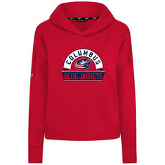 Columbus Blue Jackets Levelwear Women's Sweet Banner Arch Tri-Blend Cropped Pullover Hoodie - Red | US 203145713