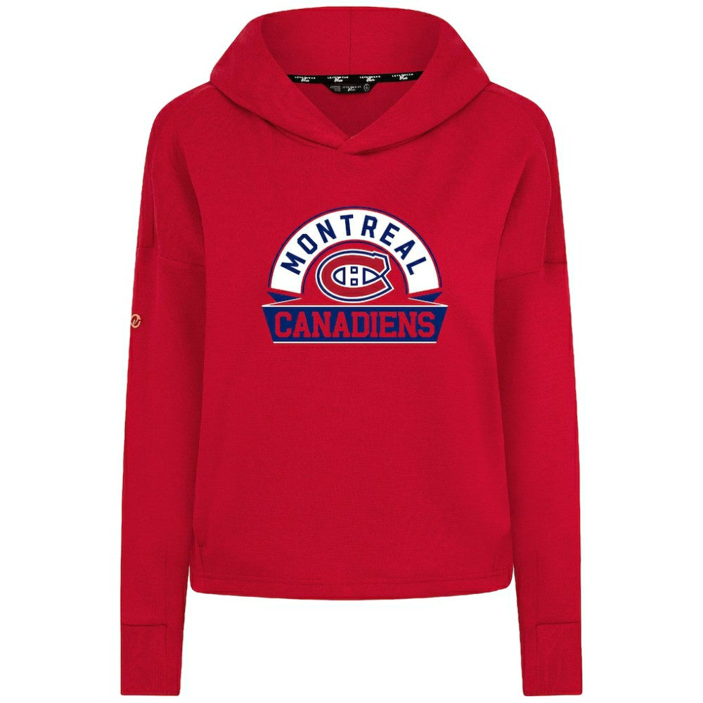 Montreal Canadiens Levelwear Women's Sweet Banner Arch Tri-Blend Cropped Pullover Hoodie - Red | US 203145714