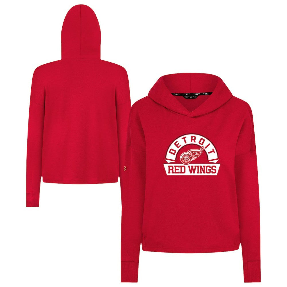 Detroit Red Wings Levelwear Women's Sweet Banner Arch Tri-Blend Cropped Pullover Hoodie - Red | US 203145718