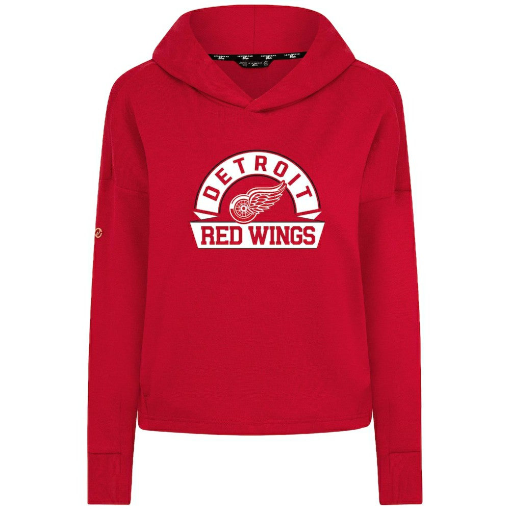 Detroit Red Wings Levelwear Women's Sweet Banner Arch Tri-Blend Cropped Pullover Hoodie - Red | US 203145718