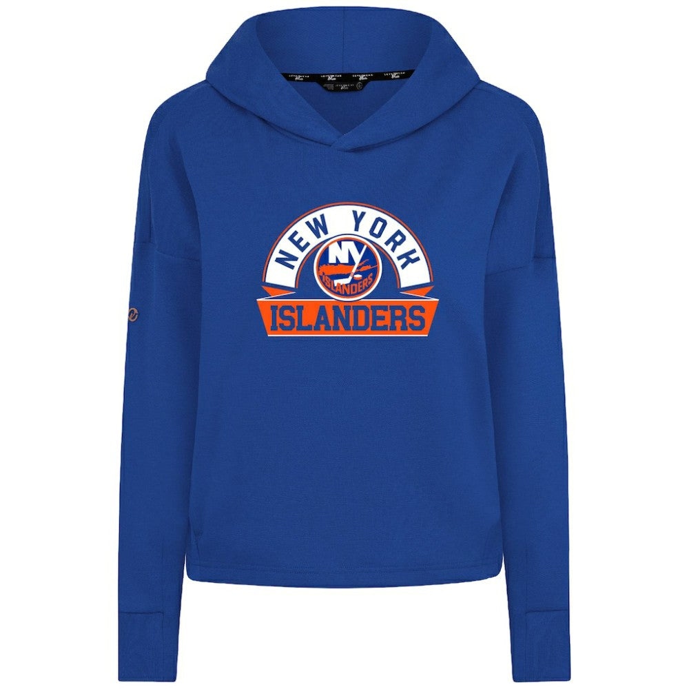 New York Islanders Levelwear Women's Sweet Banner Arch Tri-Blend Cropped Pullover Hoodie - Royal | US 203145724