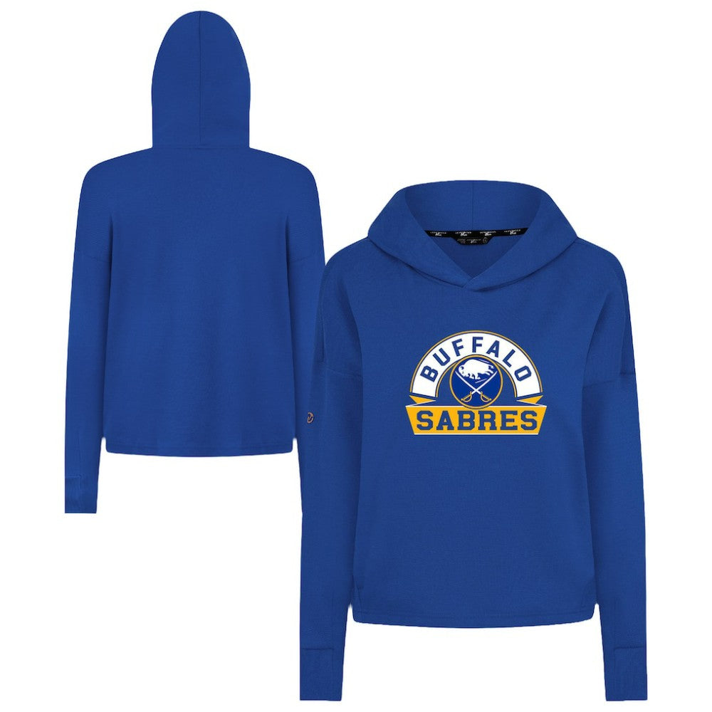 Buffalo Sabres Levelwear Women's Sweet Banner Arch Tri-Blend Cropped Pullover Hoodie - Royal | US 203145725
