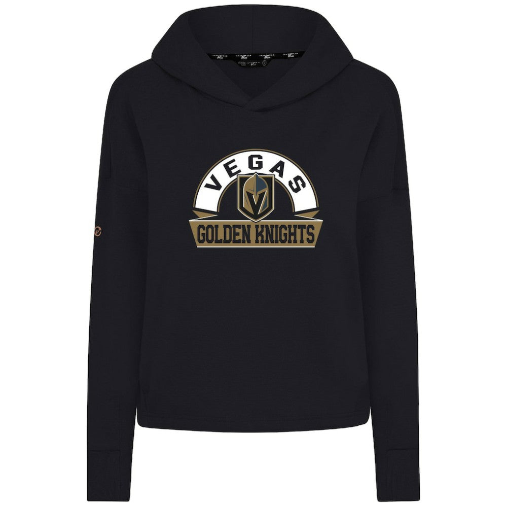 Vegas Golden Knights Levelwear Women's Sweet Banner Arch Tri-Blend Cropped Pullover Hoodie - Black | US 203145727