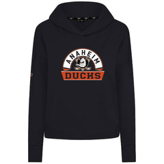 Anaheim Ducks Levelwear Women's Sweet Banner Arch Tri-Blend Cropped Pullover Hoodie - Black | US 203145728