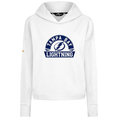Tampa Bay Lightning Levelwear Women's Sweet Banner Arch Tri-Blend Cropped Pullover Hoodie - White | US 203145731