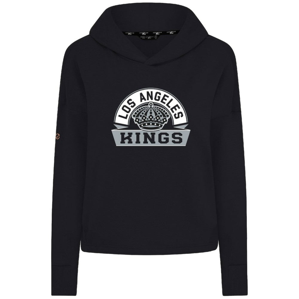 Los Angeles Kings Levelwear Women's Sweet Banner Arch Tri-Blend Cropped Pullover Hoodie - Black | US 203145733
