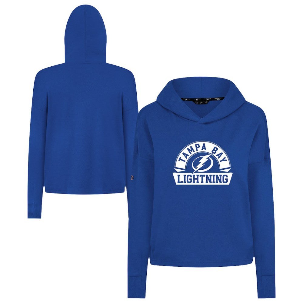 Tampa Bay Lightning Levelwear Women's Sweet Banner Arch Tri-Blend Cropped Pullover Hoodie - Royal | US 203145734