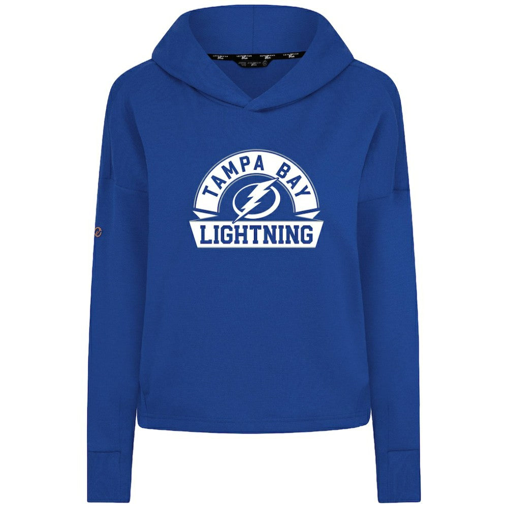 Tampa Bay Lightning Levelwear Women's Sweet Banner Arch Tri-Blend Cropped Pullover Hoodie - Royal | US 203145734