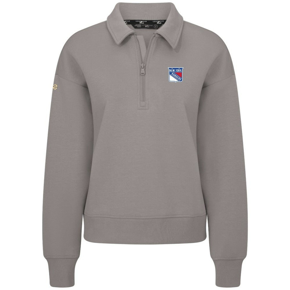 New York Rangers Levelwear Women's Canmore Quarter-Zip Pullover - Gray | US 203145735