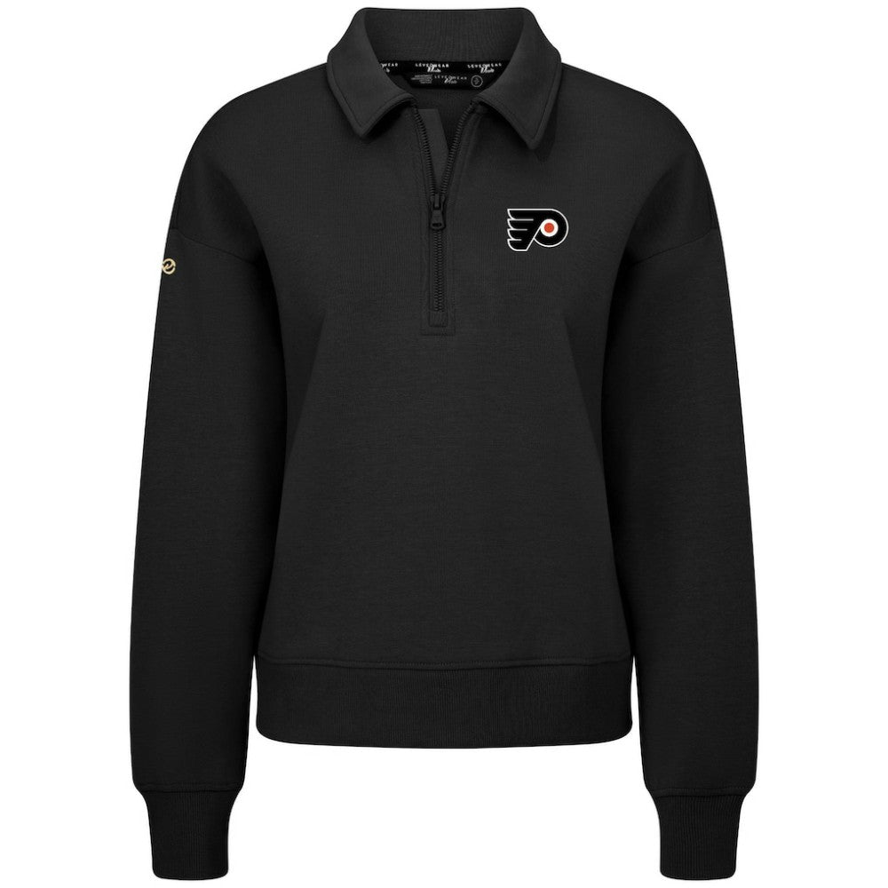 Philadelphia Flyers Levelwear Women's Canmore Quarter-Zip Pullover - Black | US 203145736
