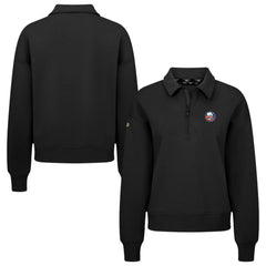 New York Islanders Levelwear Women's Canmore Quarter-Zip Pullover - Black | US 203145738