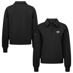 Nashville Predators Levelwear Women's Canmore Quarter-Zip Pullover - Black | US 203145750