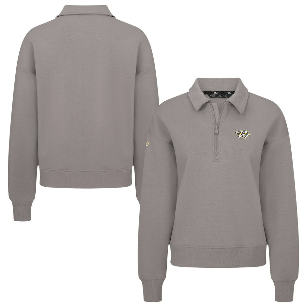 Nashville Predators Levelwear Women's Canmore Quarter-Zip Pullover - Gray | US 203145751