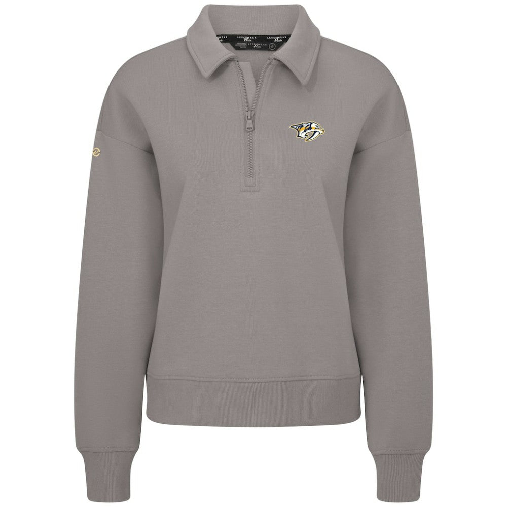 Nashville Predators Levelwear Women's Canmore Quarter-Zip Pullover - Gray | US 203145751