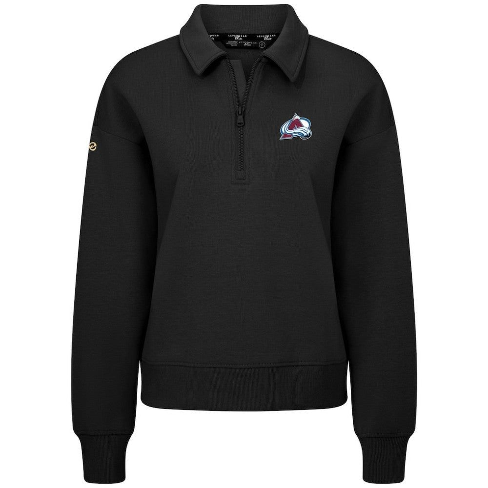 Colorado Avalanche Levelwear Women's Canmore Quarter-Zip Pullover - Black | US 203145755