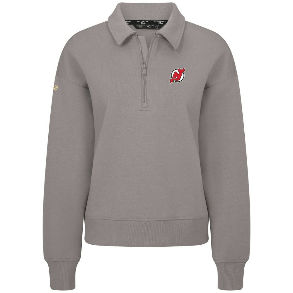 New Jersey Devils Levelwear Women's Canmore Quarter-Zip Pullover - Gray | US 203145757