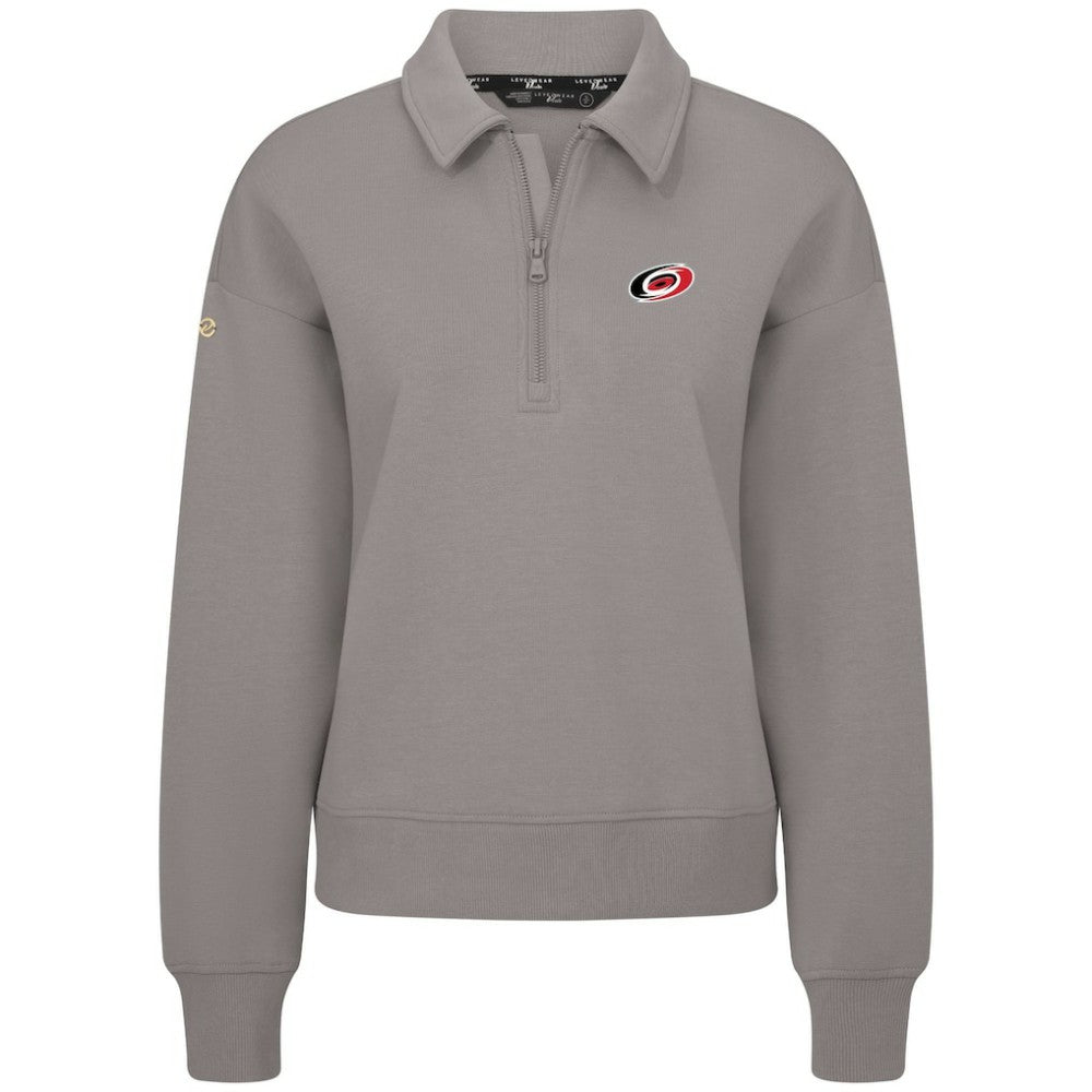 Carolina Hurricanes Levelwear Women's Canmore Quarter-Zip Pullover - Gray | US 203145763