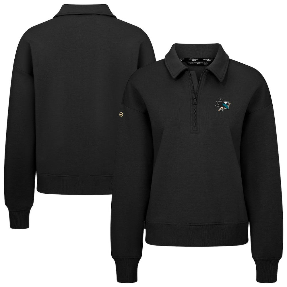 San Jose Sharks Levelwear Women's Canmore Quarter-Zip Pullover - Black | US 203145766