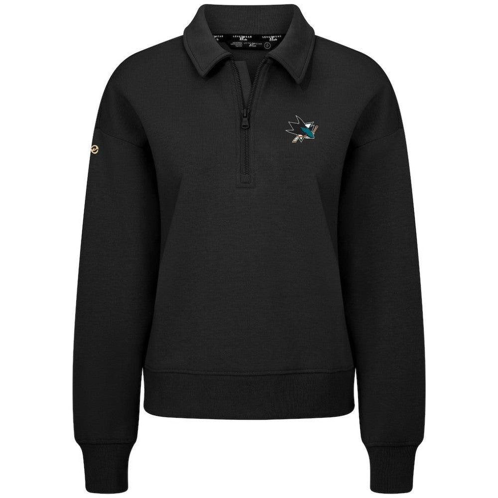 San Jose Sharks Levelwear Women's Canmore Quarter-Zip Pullover - Black | US 203145766