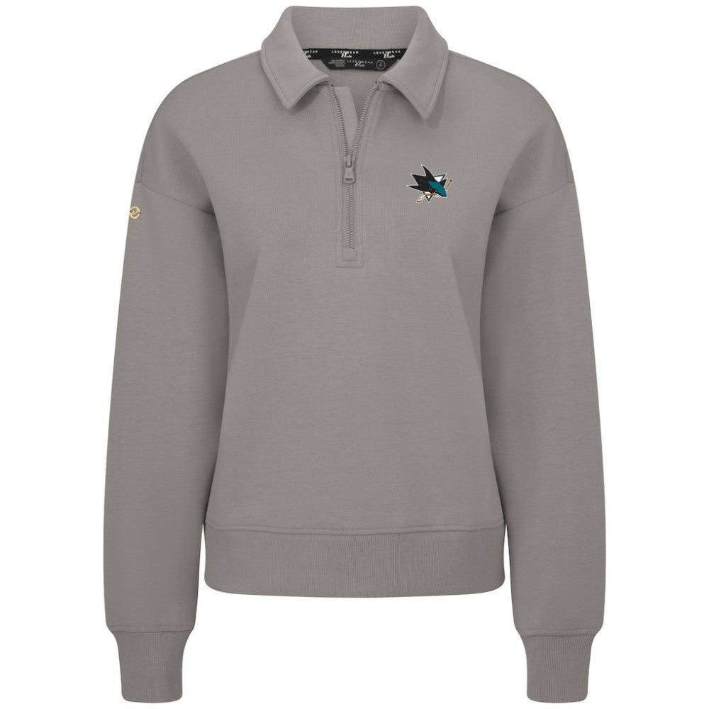 San Jose Sharks Levelwear Women's Canmore Quarter-Zip Pullover - Gray | US 203145767