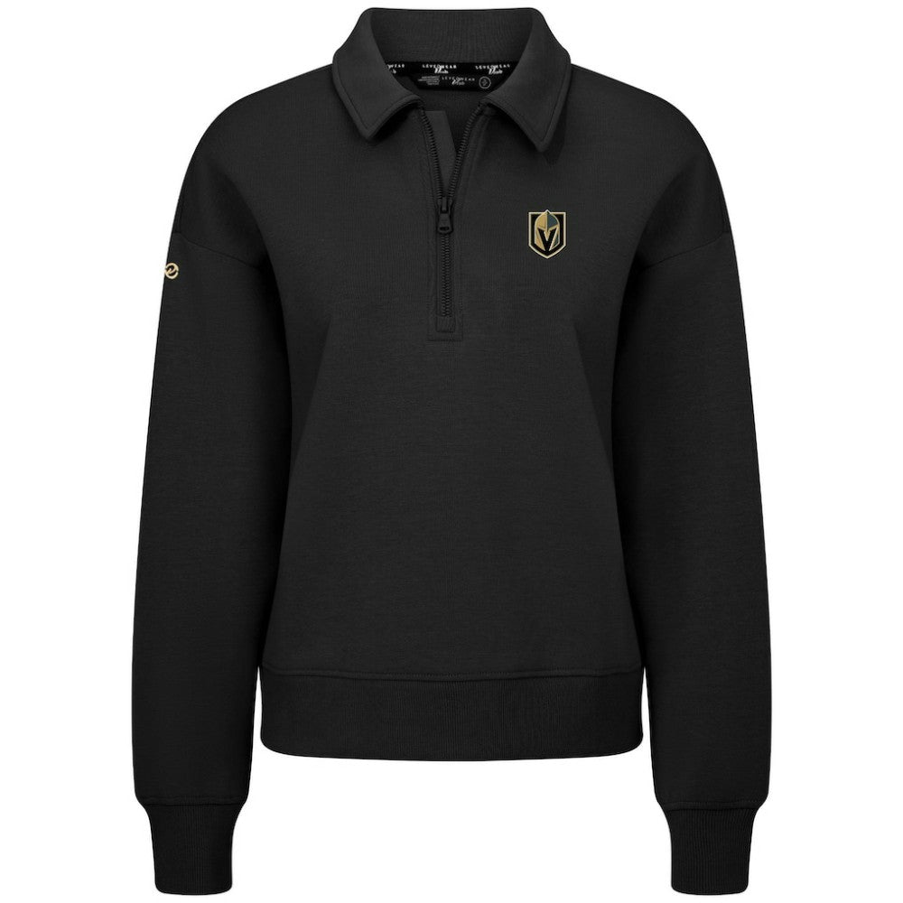 Vegas Golden Knights Levelwear Women's Canmore Quarter-Zip Pullover - Black | US 203145770