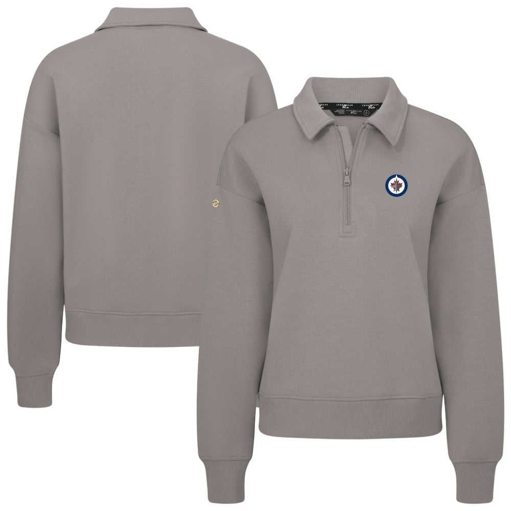 Winnipeg Jets Levelwear Women's Canmore Quarter-Zip Pullover - Gray | US 203145772