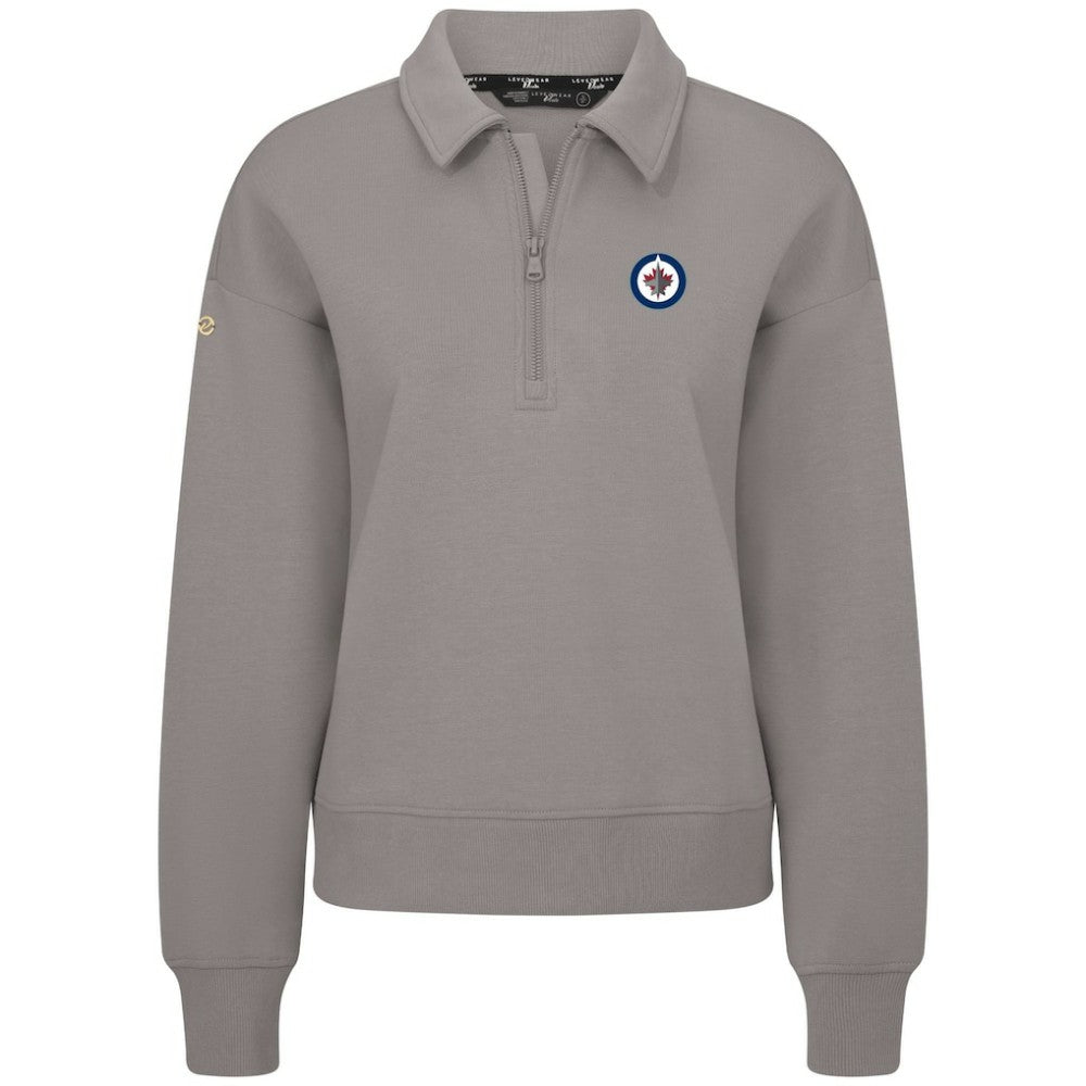 Winnipeg Jets Levelwear Women's Canmore Quarter-Zip Pullover - Gray | US 203145772