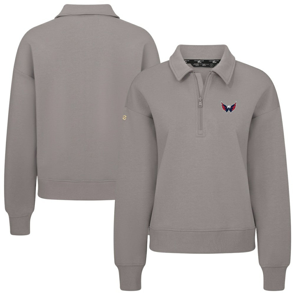 Washington Capitals Levelwear Women's Canmore Quarter-Zip Pullover - Gray | US 203145775