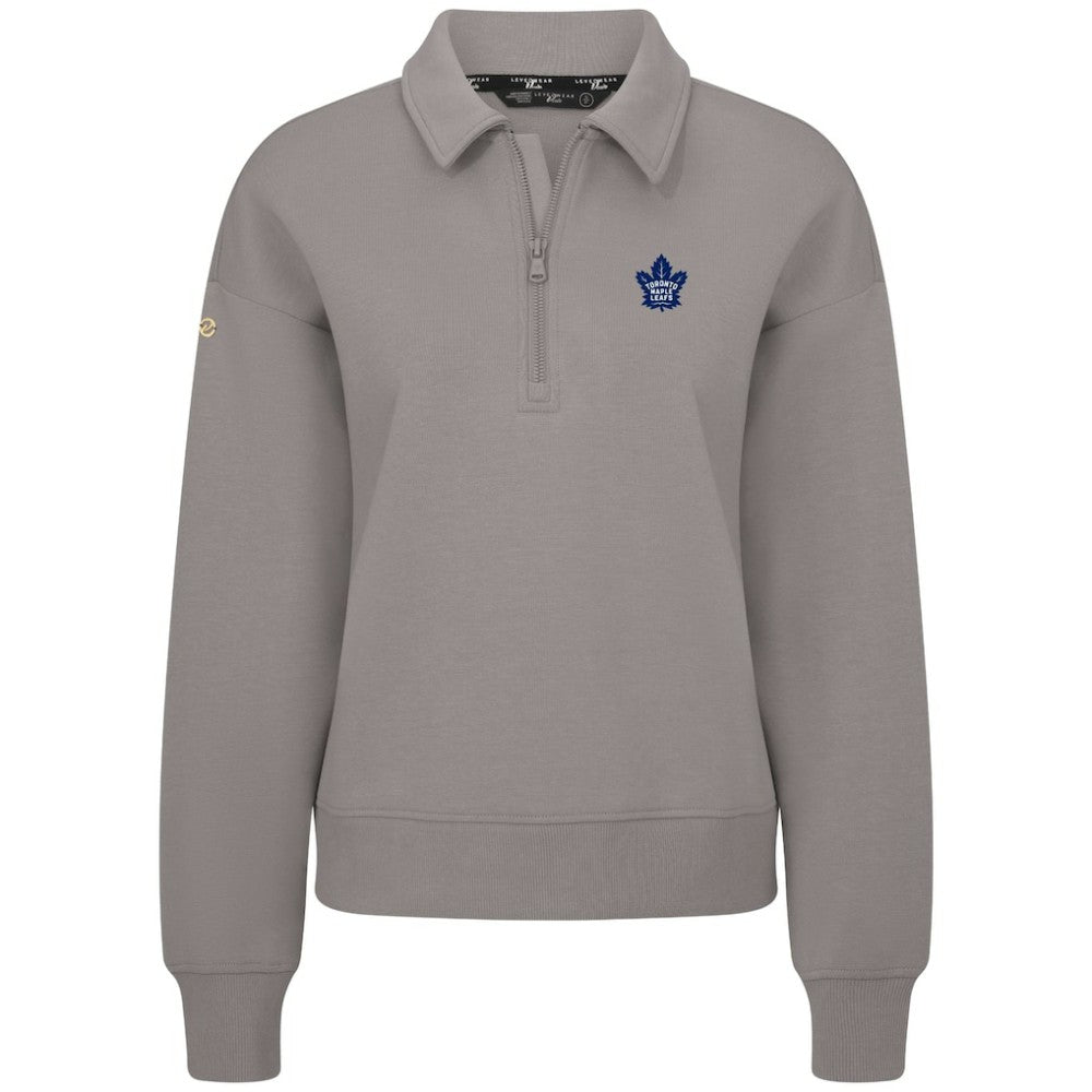 Toronto Maple Leafs Levelwear Women's Canmore Quarter-Zip Pullover - Gray | US 203145777