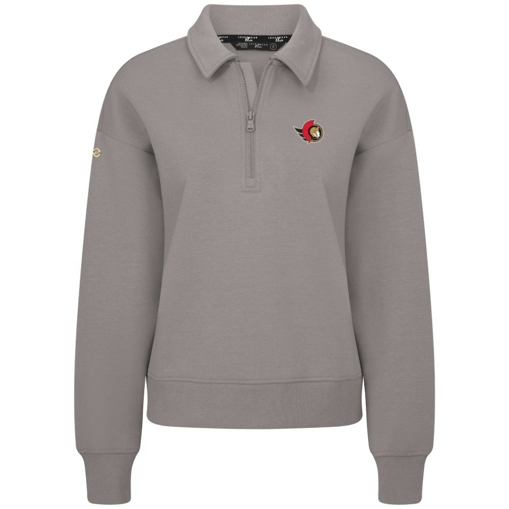 Ottawa Senators Levelwear Women's Canmore Quarter-Zip Pullover - Gray | US 203145778