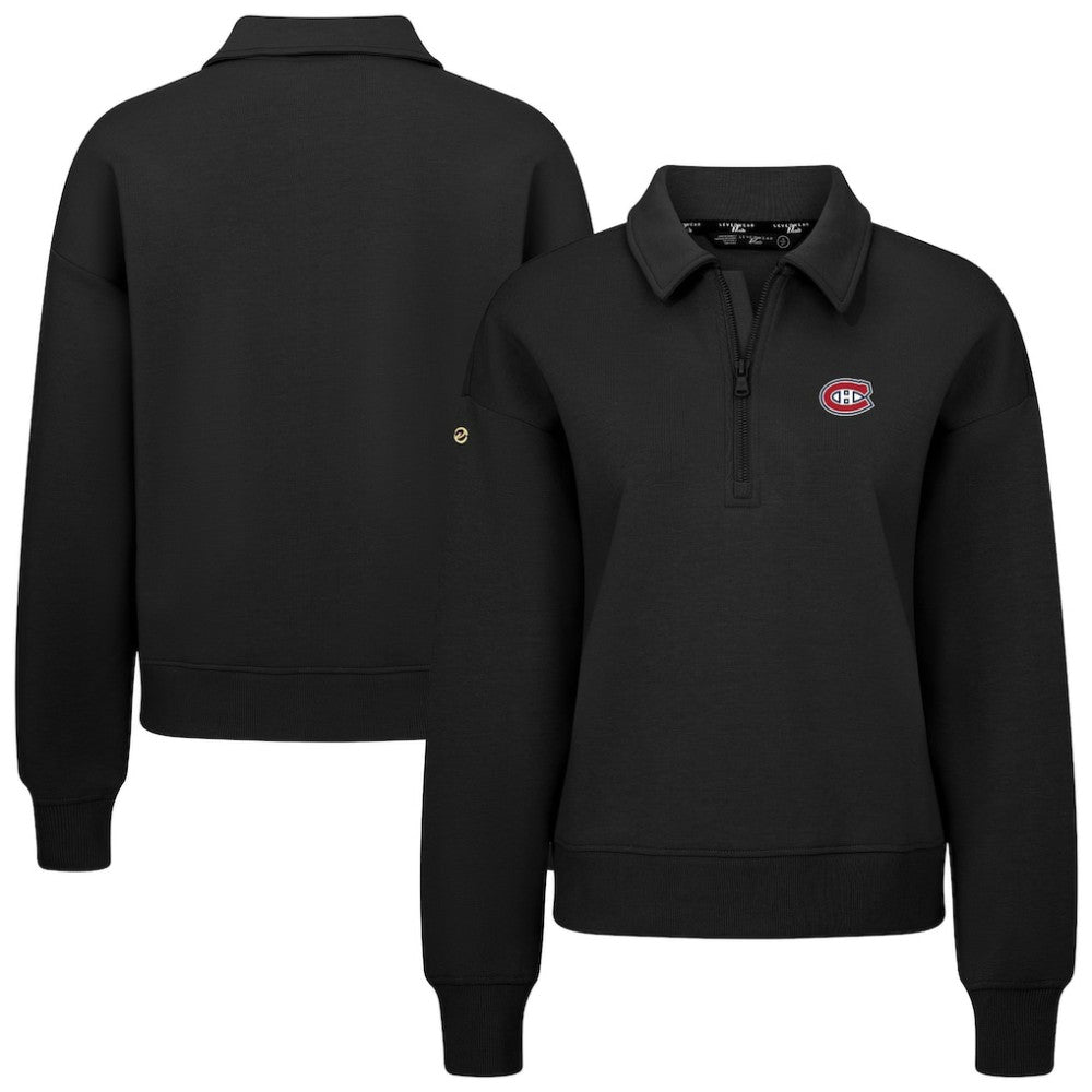 Montreal Canadiens Levelwear Women's Canmore Quarter-Zip Pullover - Black | US 203145780