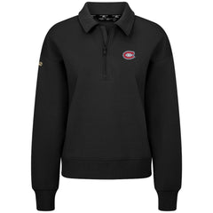 Montreal Canadiens Levelwear Women's Canmore Quarter-Zip Pullover - Black | US 203145780
