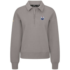 Edmonton Oilers Levelwear Women's Canmore Quarter-Zip Pullover - Gray | US 203145781