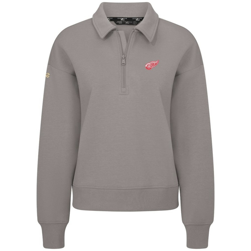 Detroit Red Wings Levelwear Women's Canmore Quarter-Zip Pullover - Gray | US 203145783