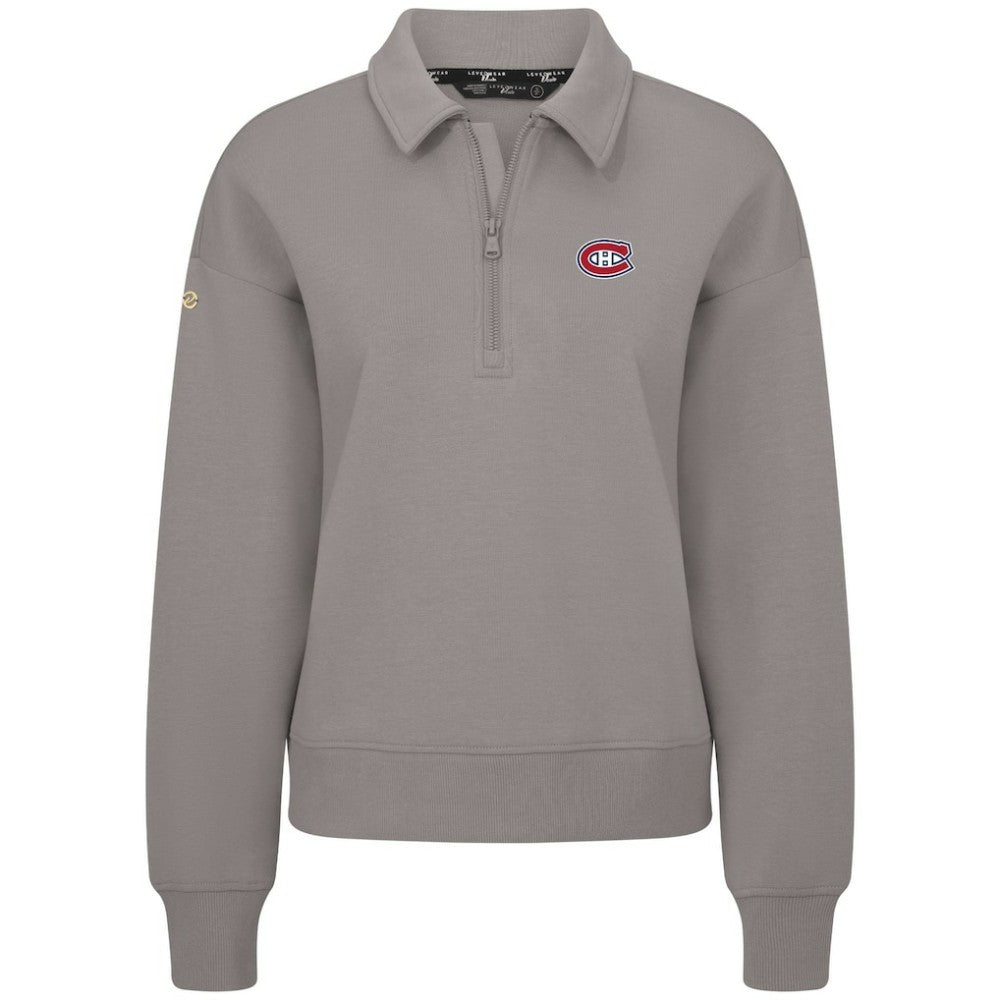 Montreal Canadiens Levelwear Women's Canmore Quarter-Zip Pullover - Gray | US 203145785