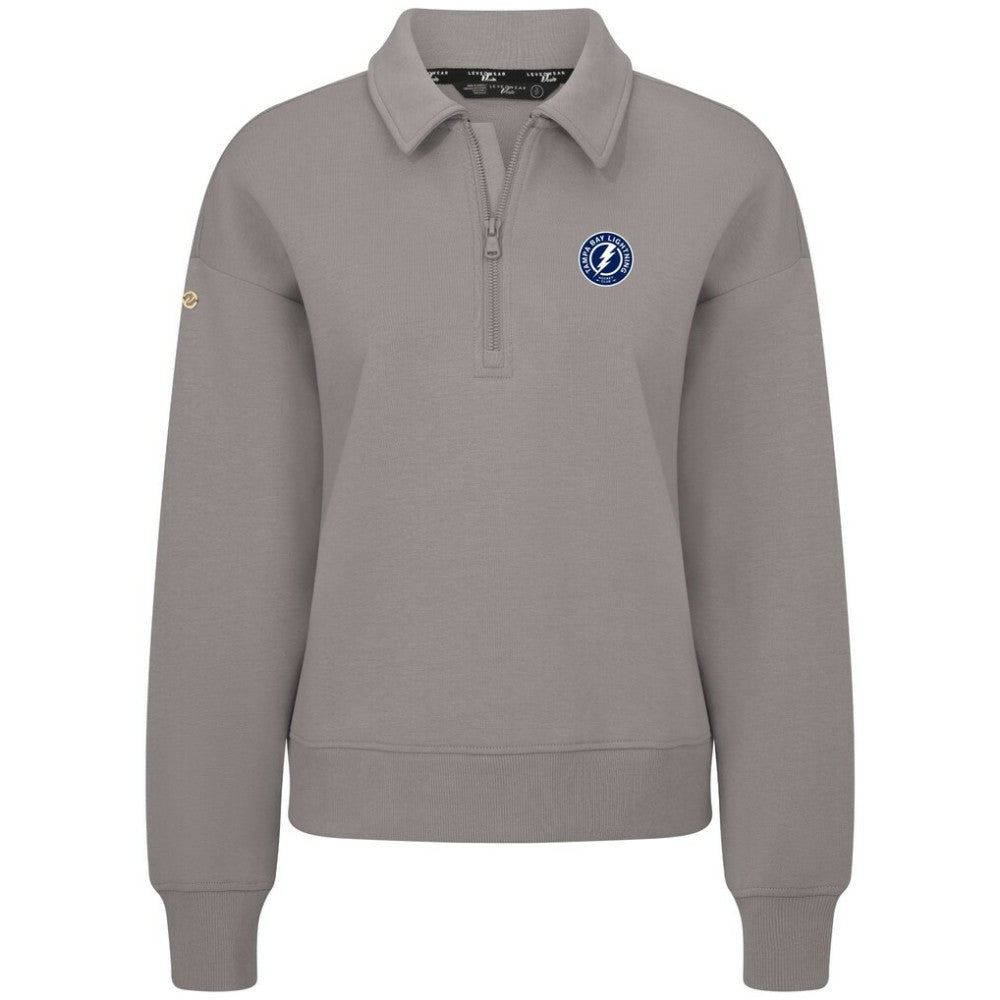 Tampa Bay Lightning Levelwear Women's Canmore Quarter-Zip Pullover - Gray | US 203145786