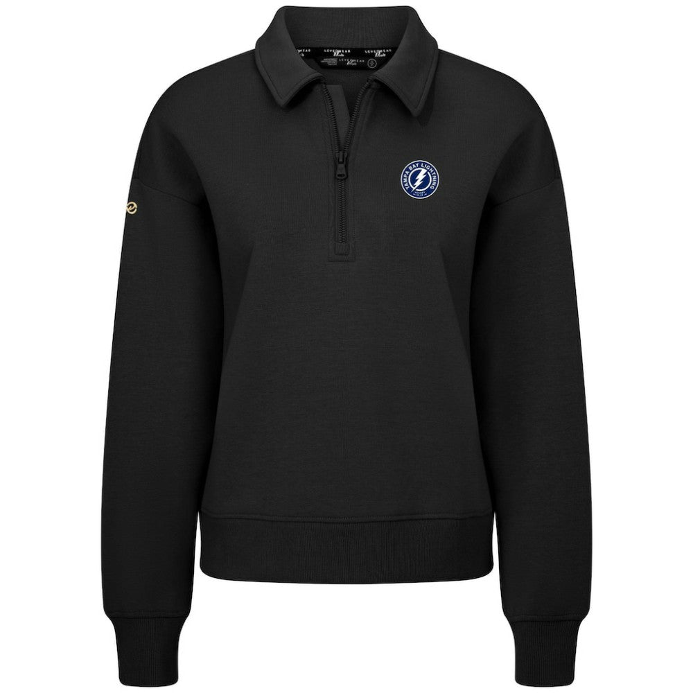 Tampa Bay Lightning Levelwear Women's Canmore Quarter-Zip Pullover - Black | US 203145788