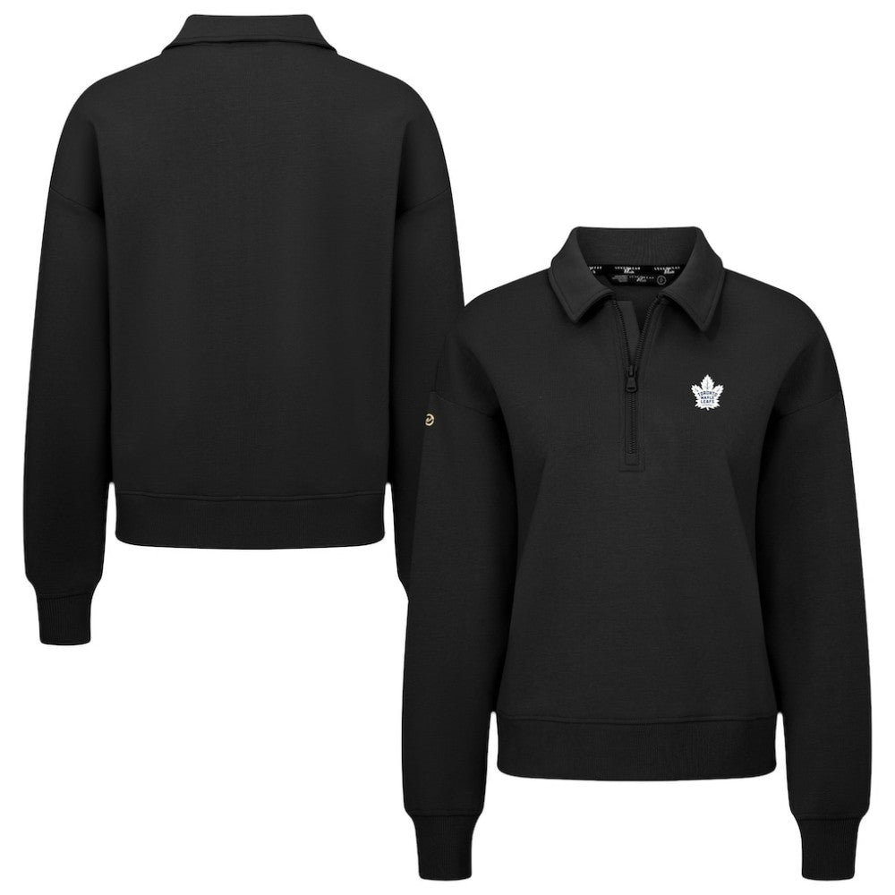 Toronto Maple Leafs Levelwear Women's Canmore Quarter-Zip Pullover - Black | US 203145791
