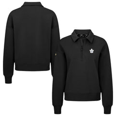 Toronto Maple Leafs Levelwear Women's Canmore Quarter-Zip Pullover - Black | US 203145791
