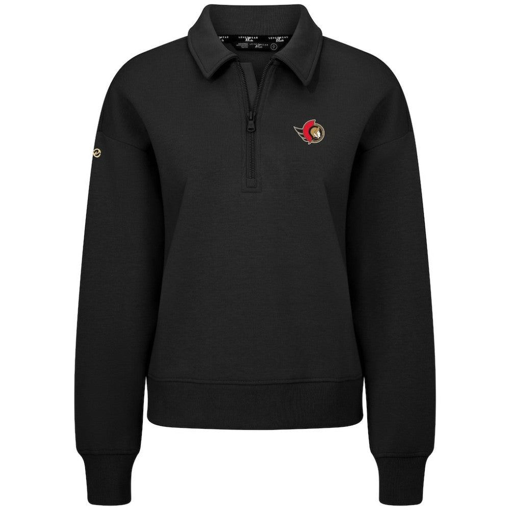 Ottawa Senators Levelwear Women's Canmore Quarter-Zip Pullover - Black | US 203145792