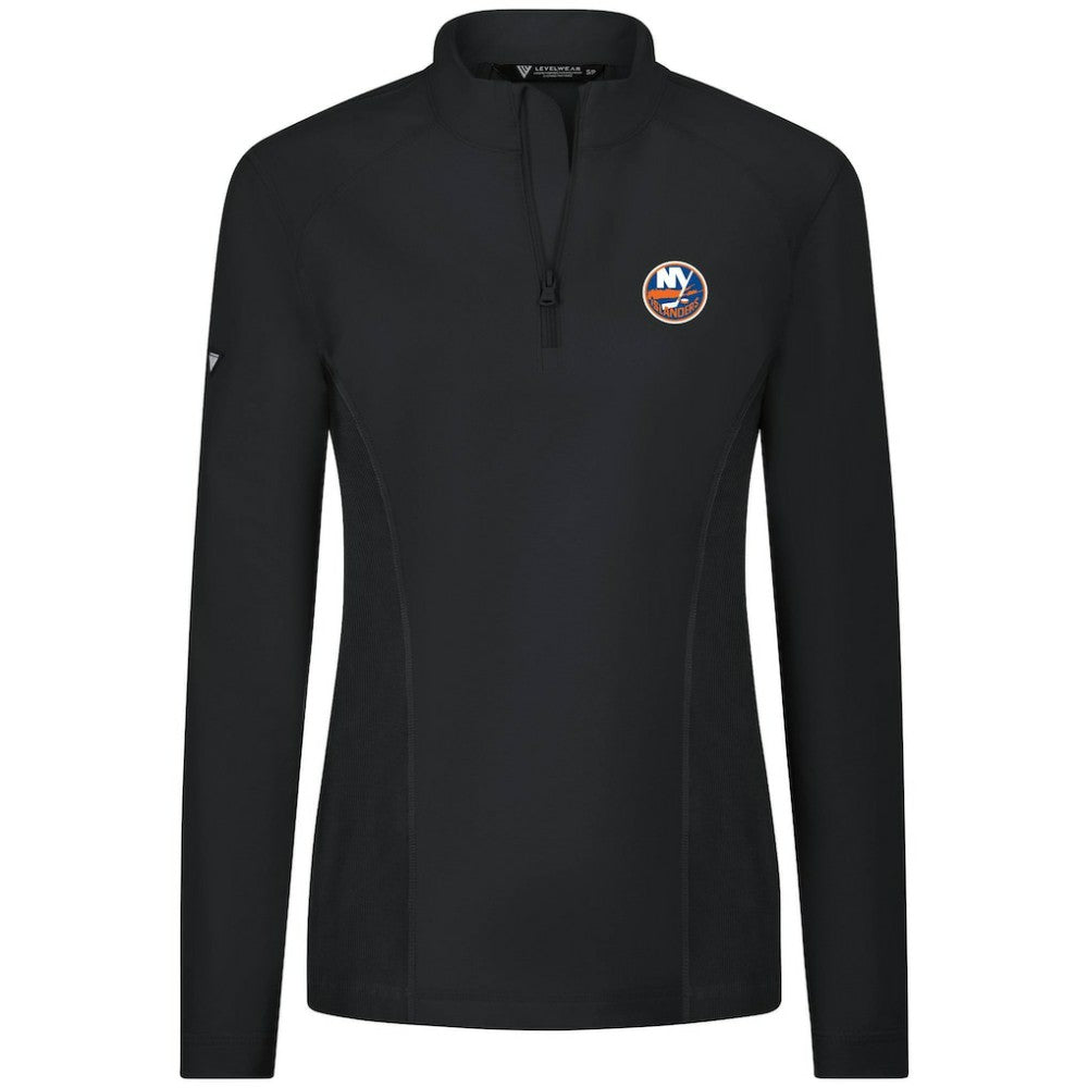 New York Islanders Levelwear Women's Upright Quarter-Zip Pullover - Black | US 203145851